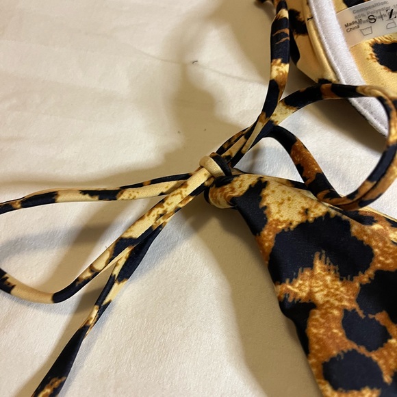 Zaful Animal Print Bikini Tie Leopard Vacation Summer Beach Pool - Picture 9 of 10